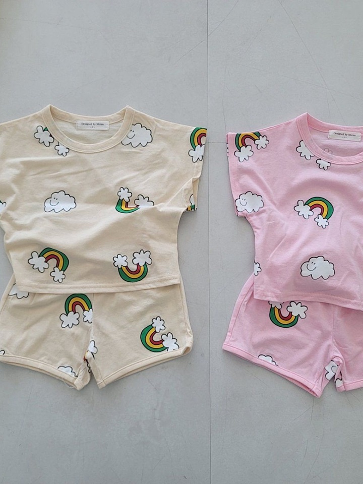 Rainbow Cloud Top Bottom Set