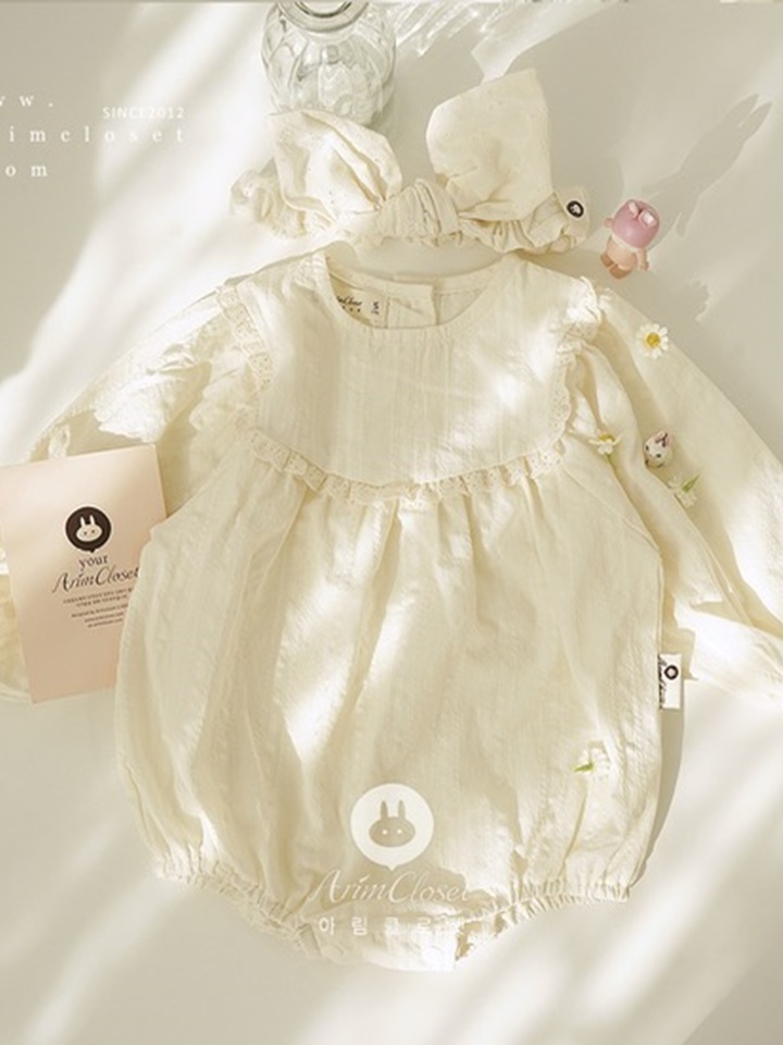 Lovely Cream Lace C  Premium Baby Bodysuit