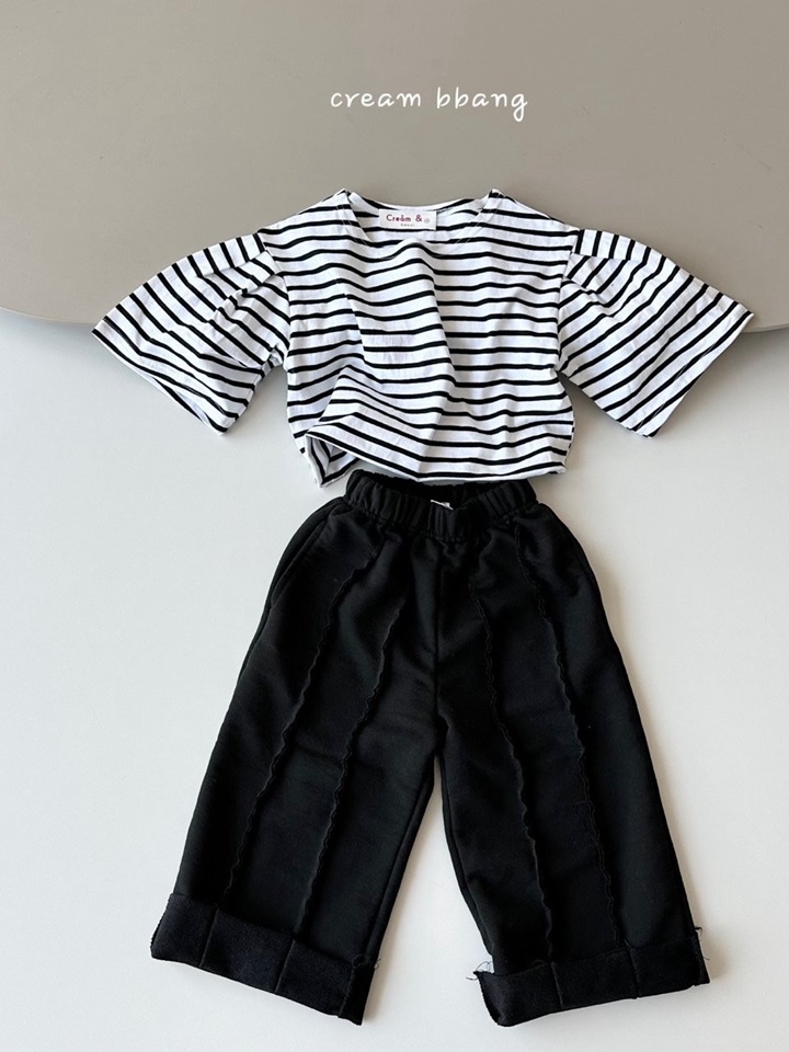 Sleeve Wrinkle Crop Tee