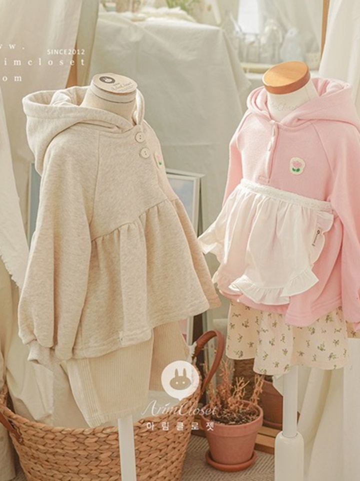 Cute Tulip C Frill Hood Sweatshirt