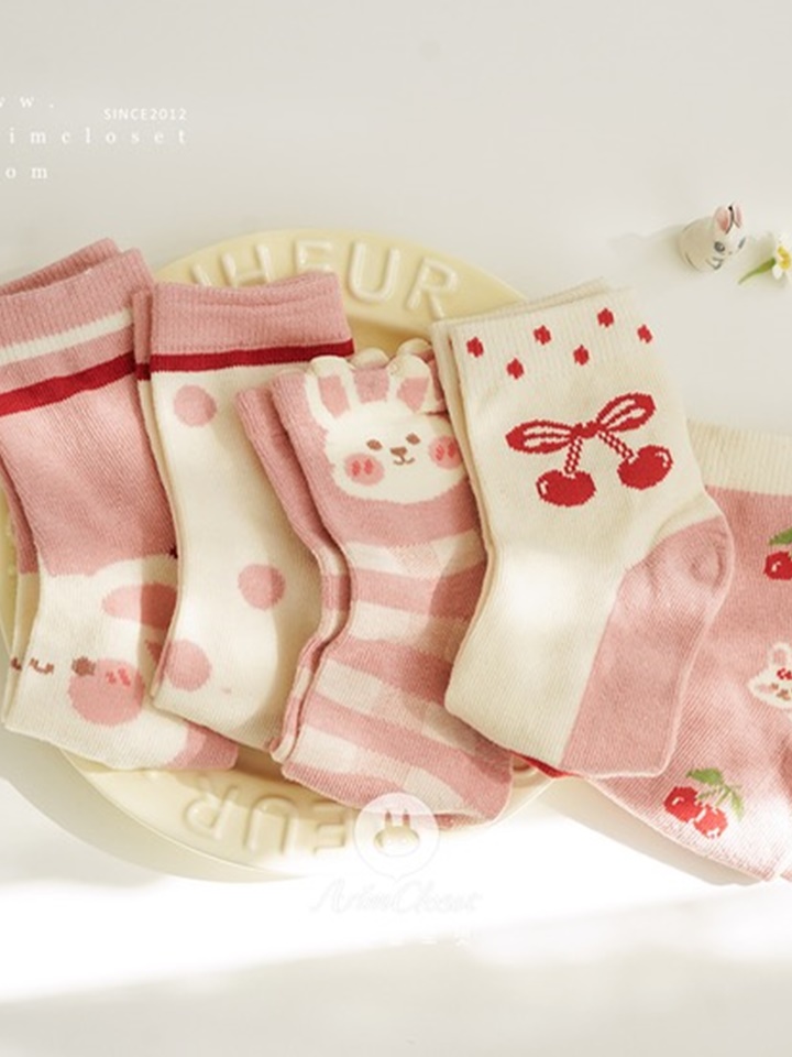 Bunny Cherry Cute Socks