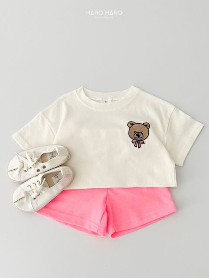 Bear Ribbon Embroidery Tee