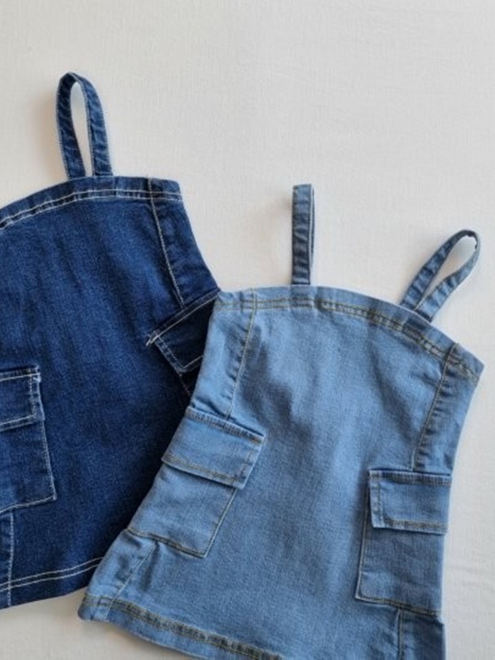 Denim Cargo One-Piece