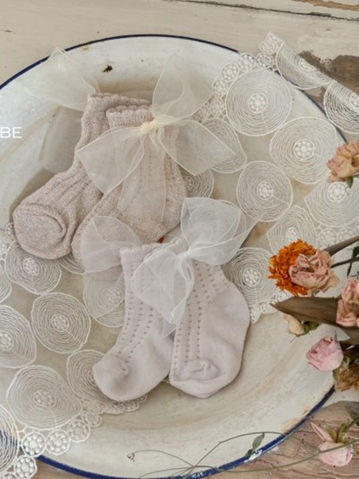 Bebe Ribbon Socks 2types Set