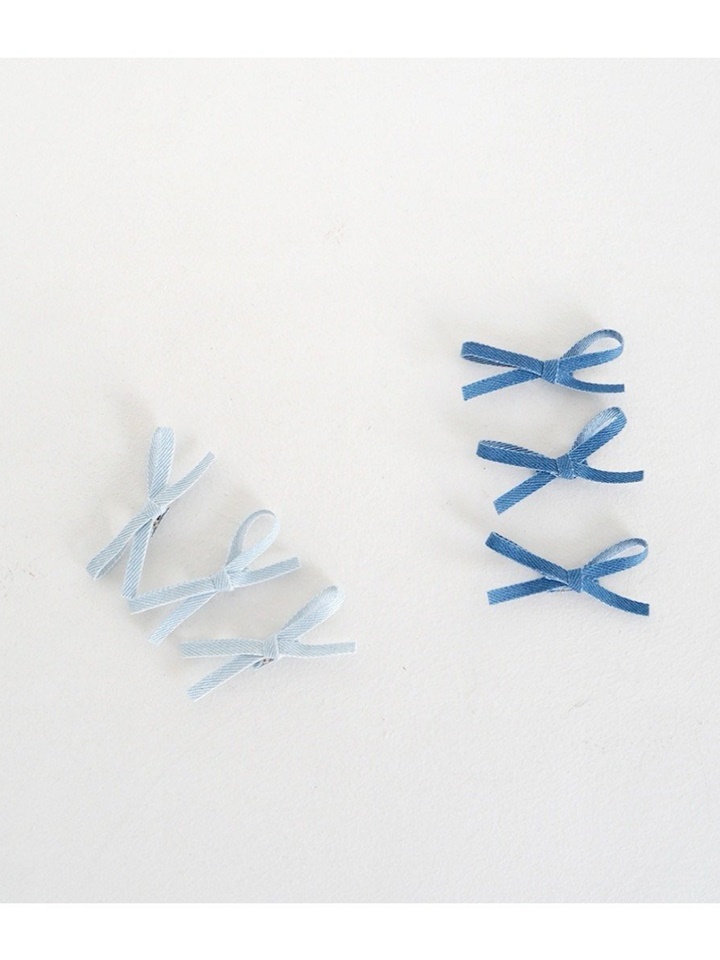 Denim Ribbon Pin Set