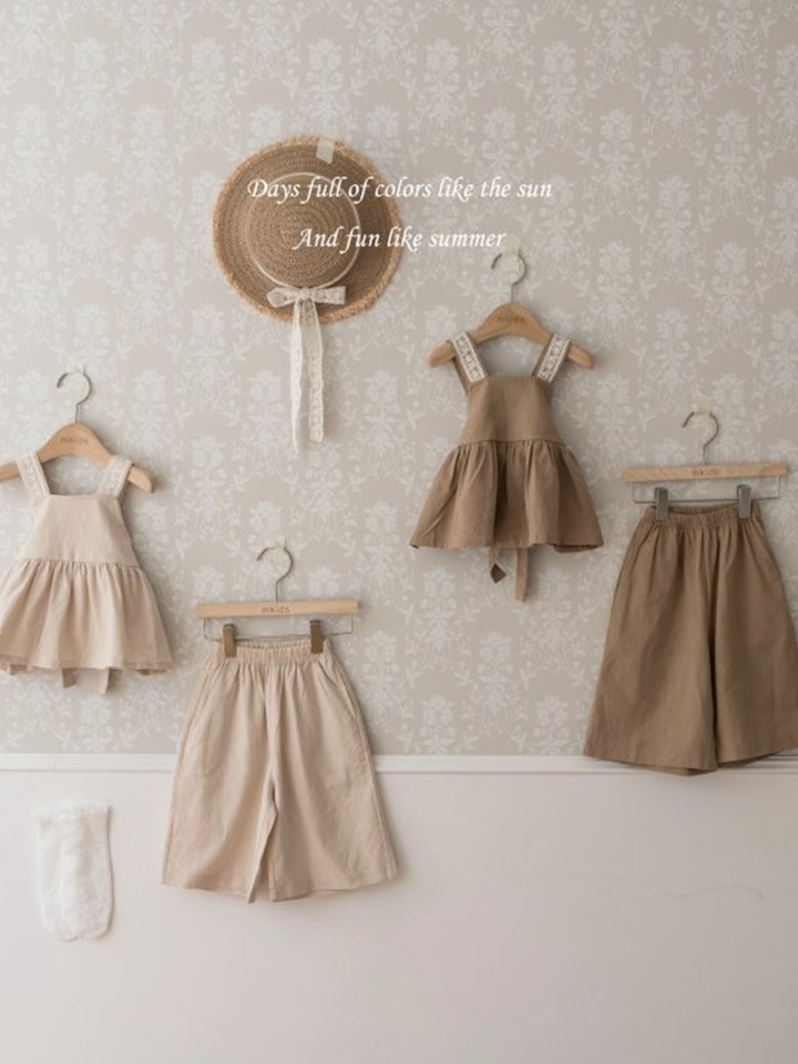 Linen Lace Top Bottom Set