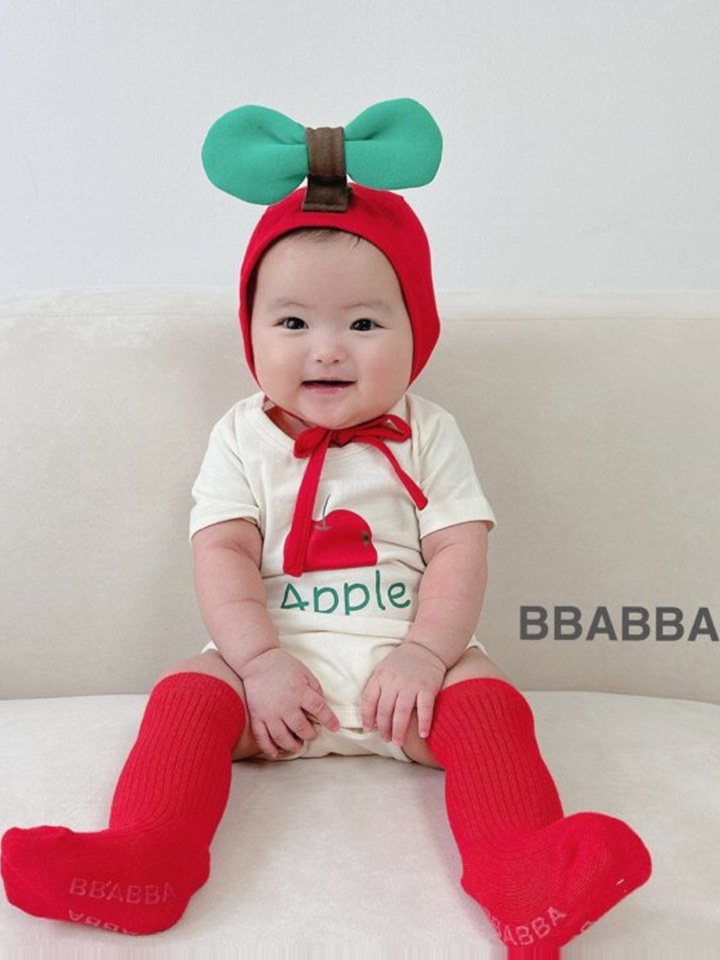 Mini Apple Body Suit Bonnet Set