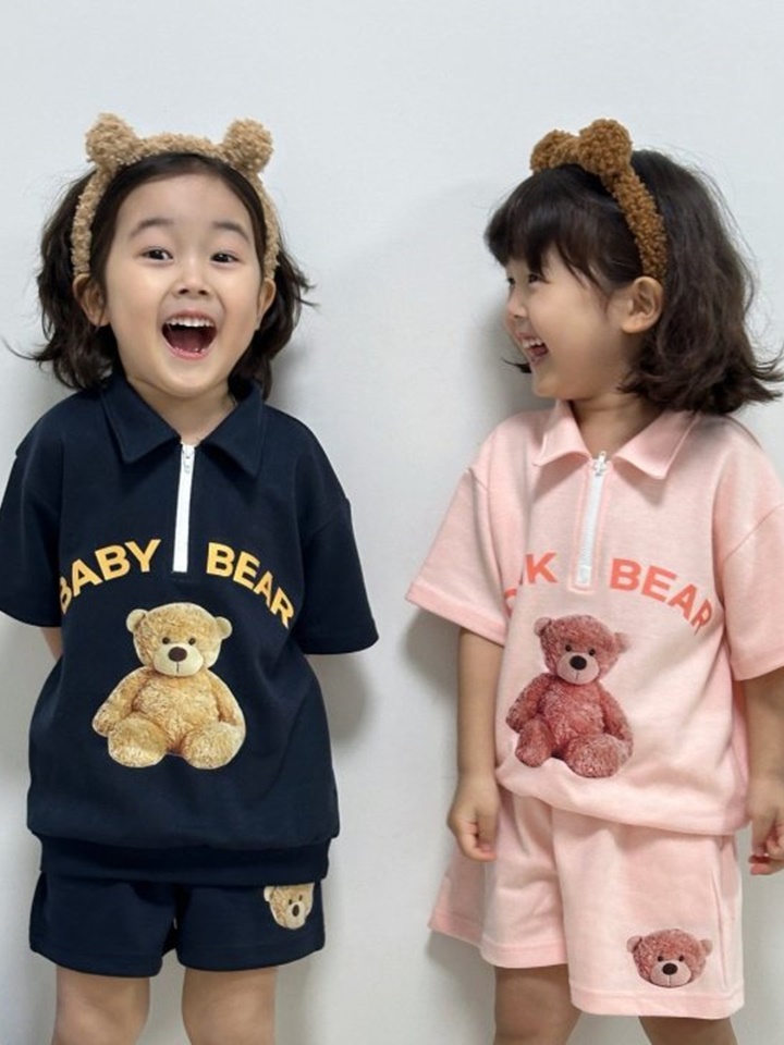 Collar Bear Top Bottom Set