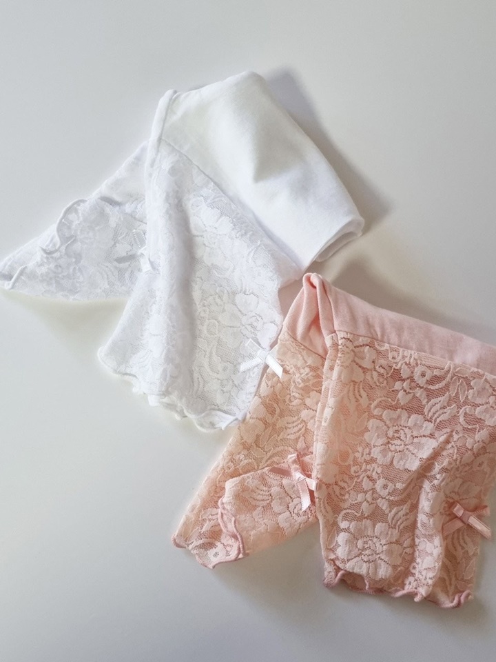Half Mesh Ribbon Leggings
