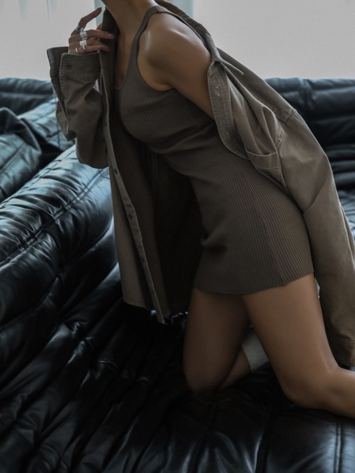 Washed C Oversized Stitch Button Down Shirt