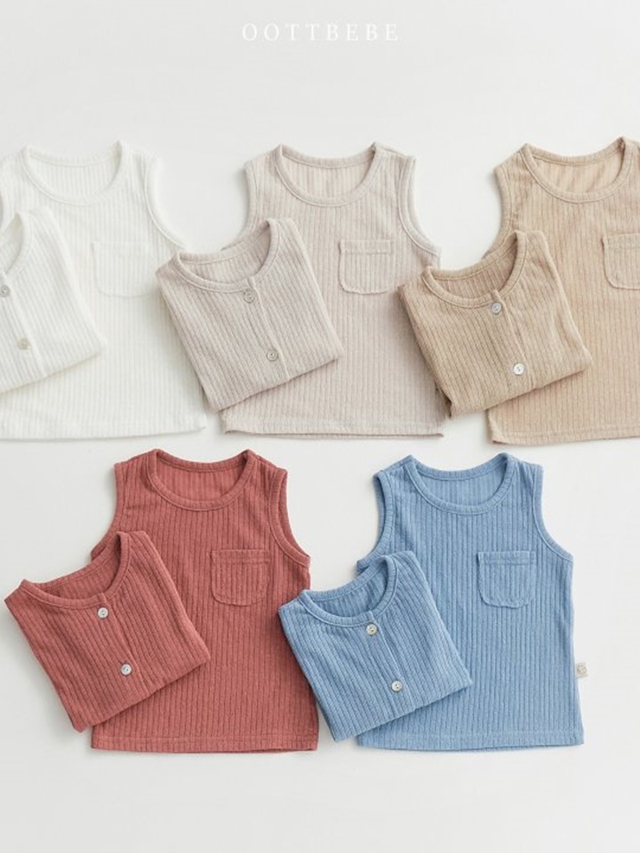 Cool Linen Sleeveless Cardigan Set