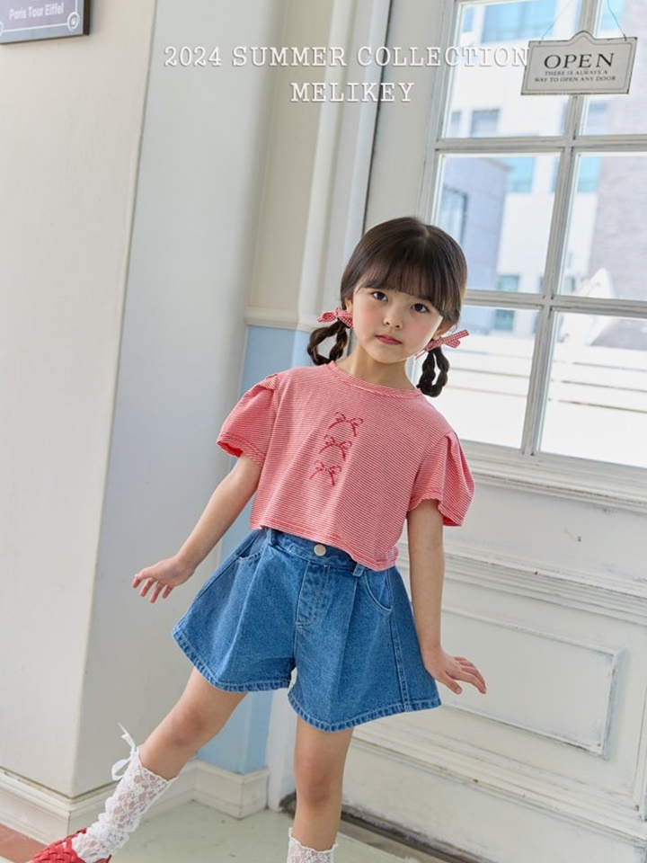 A Line Denim Shorts