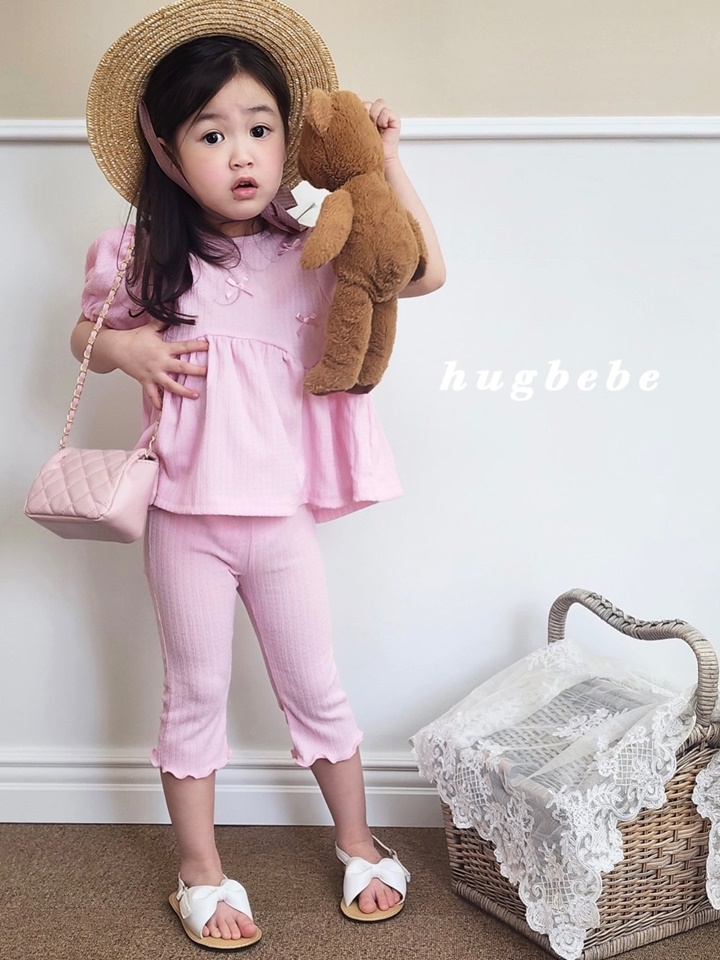 Love You Ribbon Puff Top Bottom Set