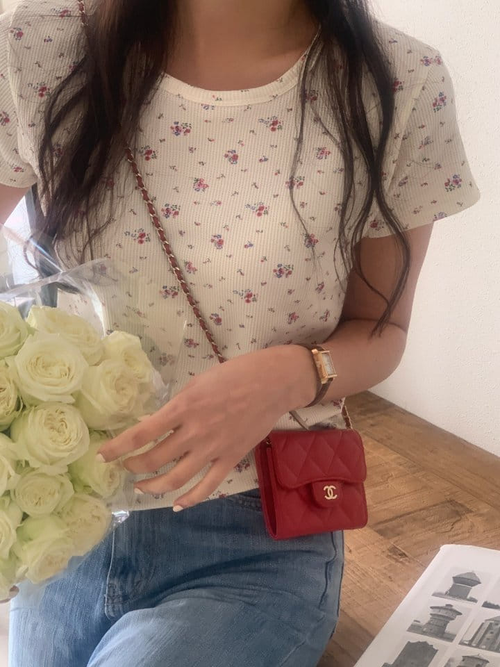 Afarrier - Korean Women Fashion - #womensfashion - Waffle Short Sleeve Tee
