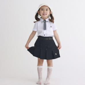 Aida - Korean Children Fashion - #designkidswear - Basic Button Skirt