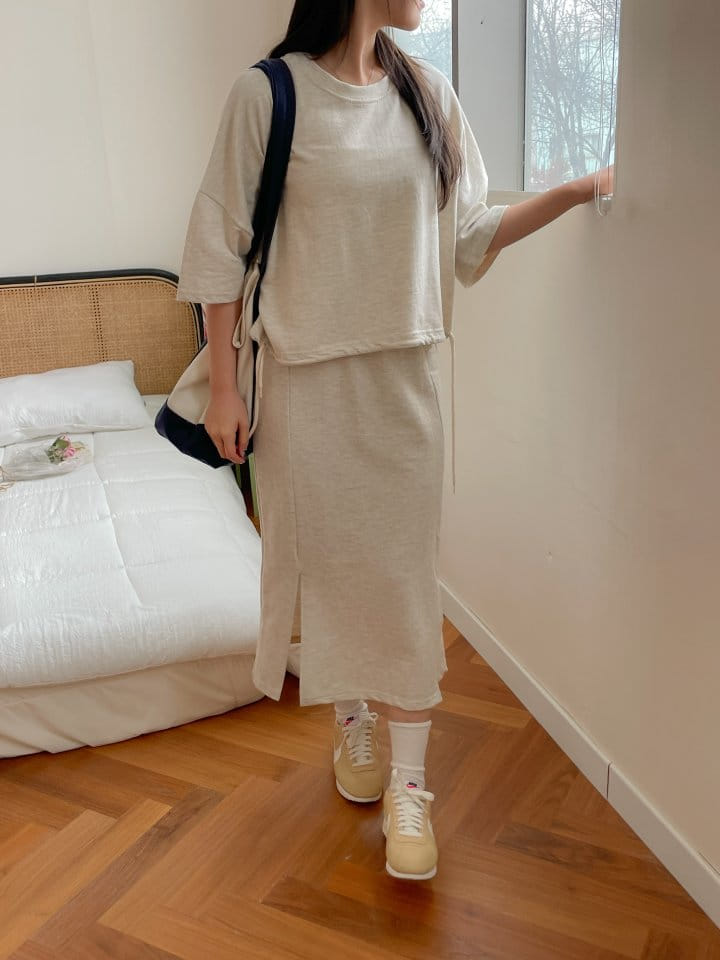 Another Plan - Korean Women Fashion - #momslook - Shawl String Double Long Top Bottom Set - 2