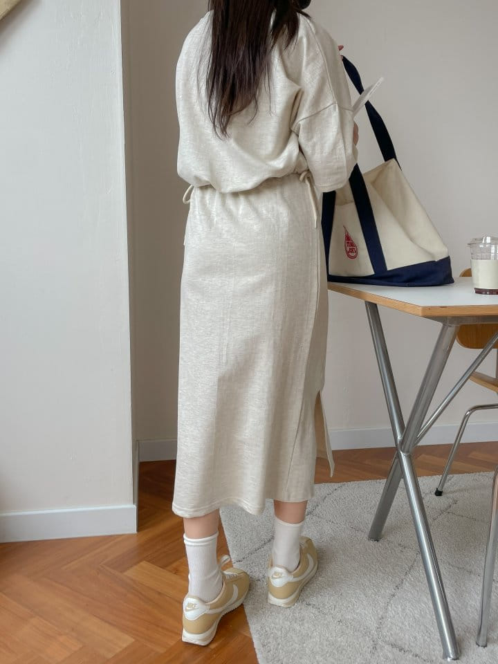 Another Plan - Korean Women Fashion - #womensfashion - Shawl String Double Long Top Bottom Set - 4