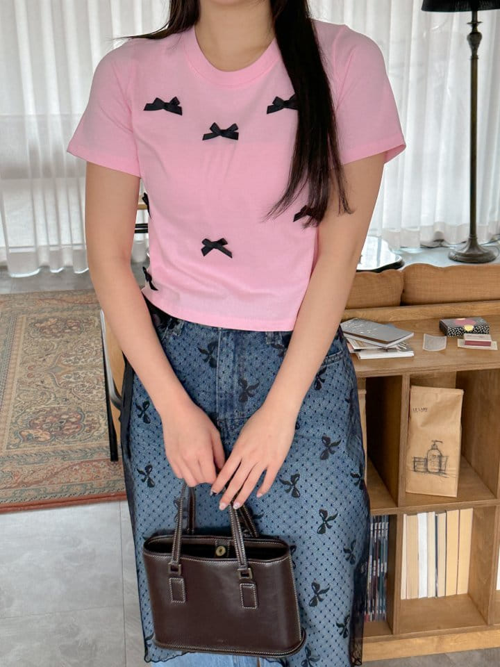 Another Plan - Korean Women Fashion - #momslook - Vly Ribbon Tee - 2