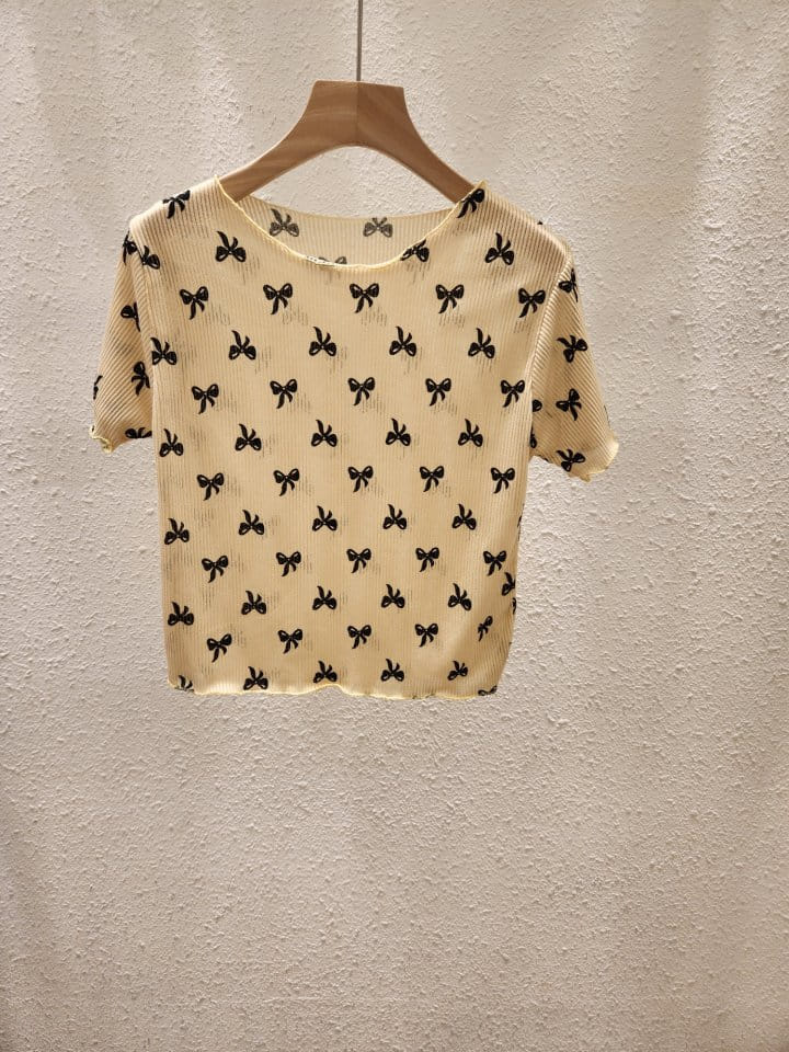 Another Plan - Korean Women Fashion - #momslook - Ribbon Nal Tee - 6