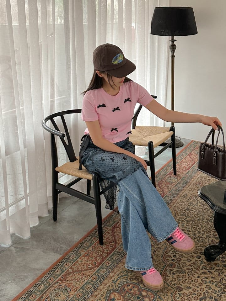 Another Plan - Korean Women Fashion - #vintageinspired - Vly Ribbon Tee - 8