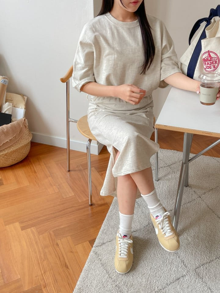 Another Plan - Korean Women Fashion - #vintagekidsstyle - Shawl String Double Long Top Bottom Set - 11