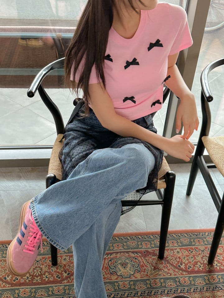Another Plan - Korean Women Fashion - #vintagekidsstyle - Vly Ribbon Tee - 9