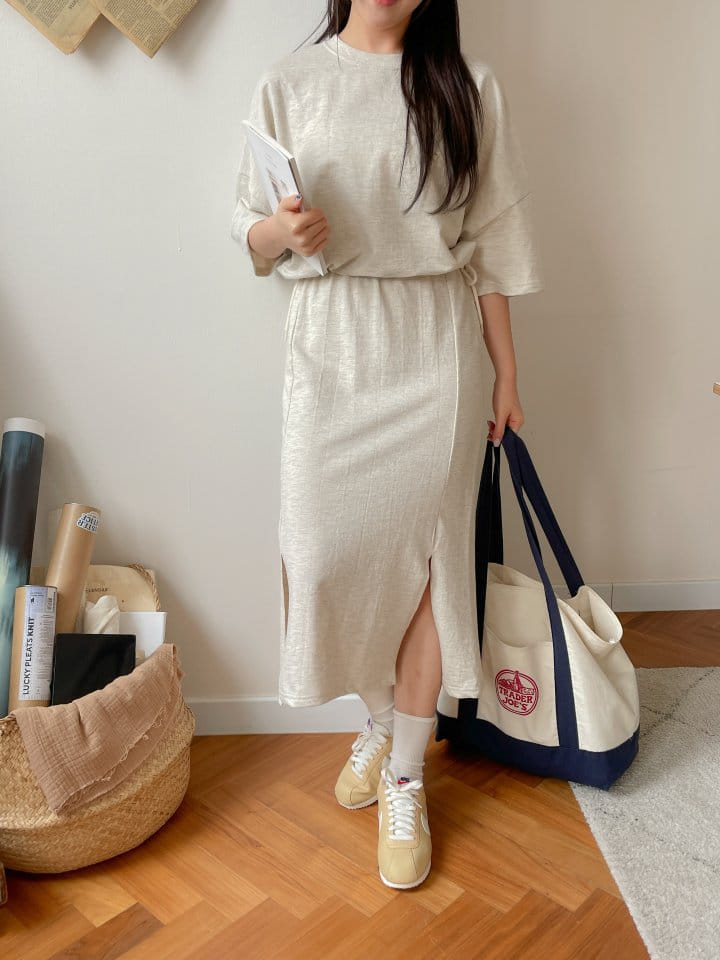 Another Plan - Korean Women Fashion - #womensfashion - Shawl String Double Long Top Bottom Set