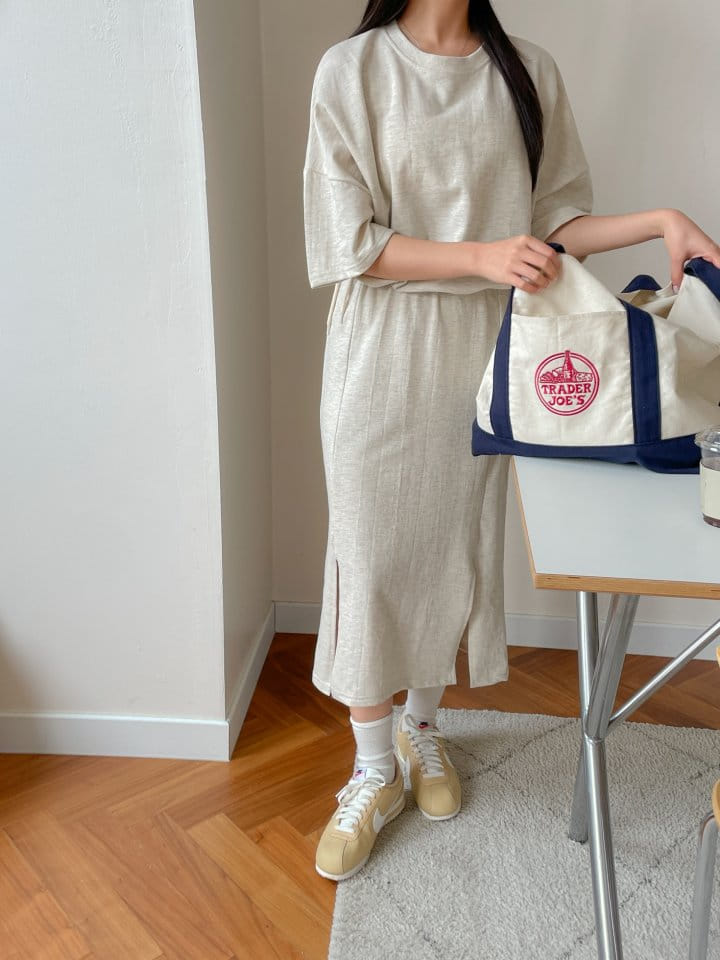 Another Plan - Korean Women Fashion - #womensfashion - Shawl String Double Long Top Bottom Set - 3