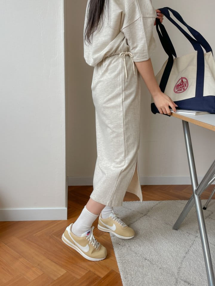 Another Plan - Korean Women Fashion - #womensfashion - Shawl String Double Long Top Bottom Set - 5