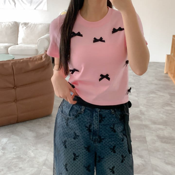 Another Plan - Korean Women Fashion - #womensfashion - Vly Ribbon Tee