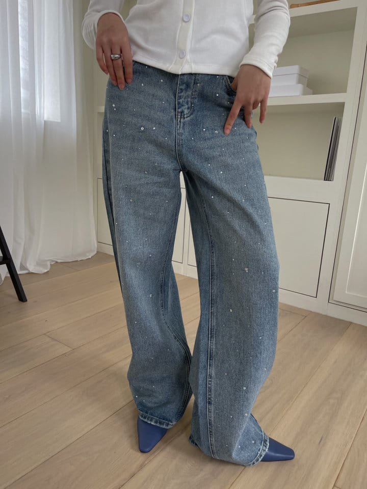 Attention-plz-Korean Women Fashion - #womensfashion - Cubic Denim Pants - 3