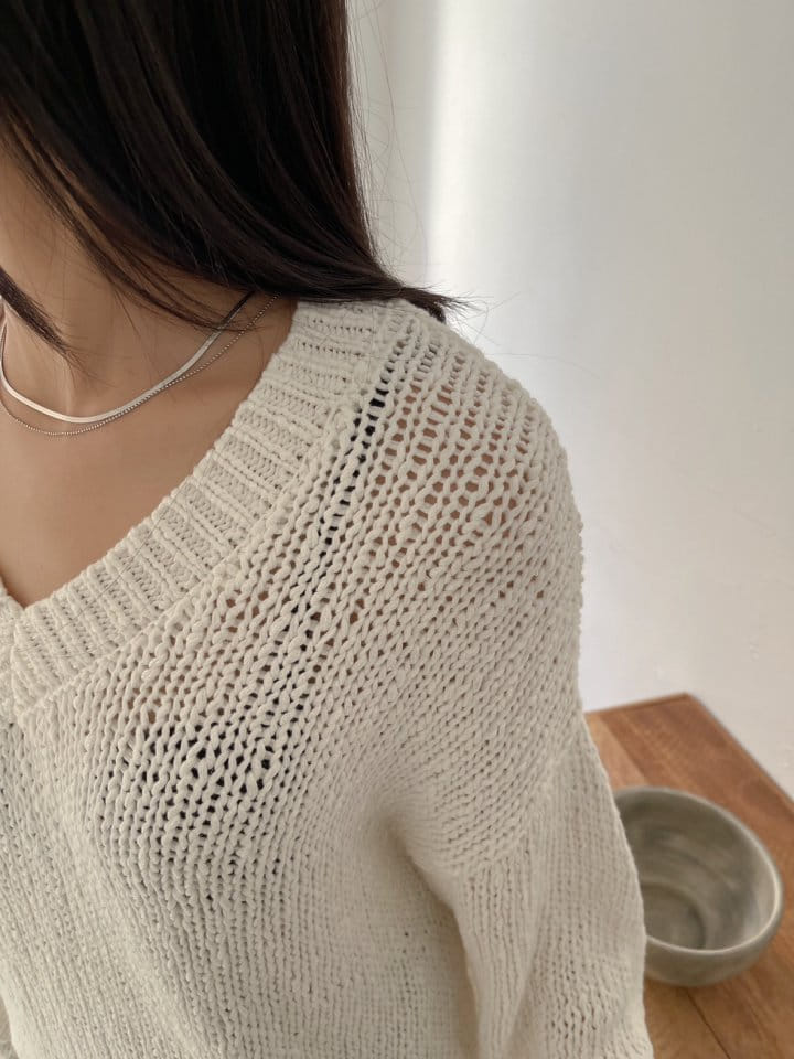 Attention-plz-Korean Women Fashion - #womensfashion - V Neck Knit - 2