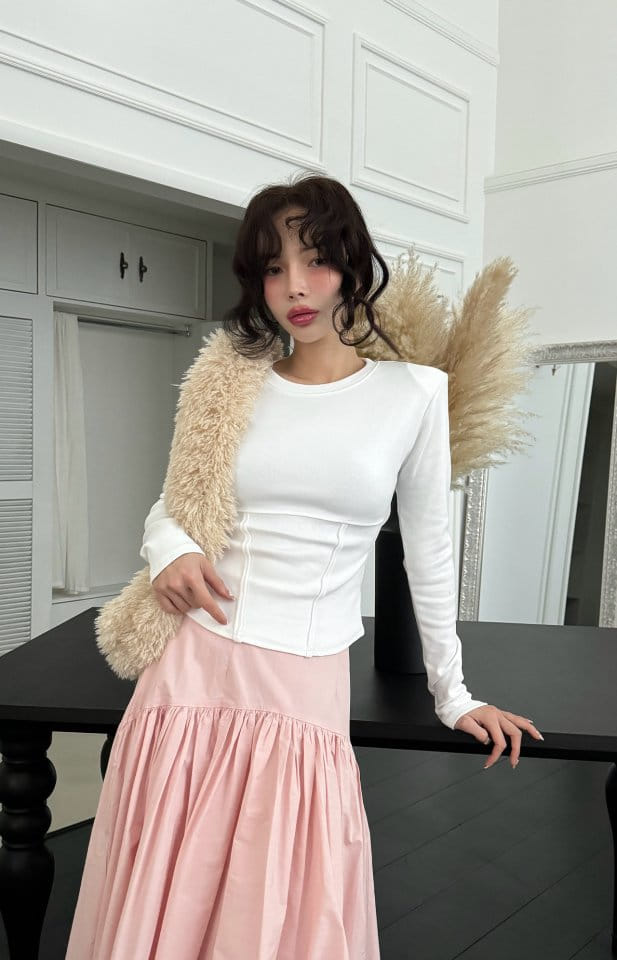 Auver_Fit - Korean Women Fashion - #momslook - Corset Pad Tee - 2