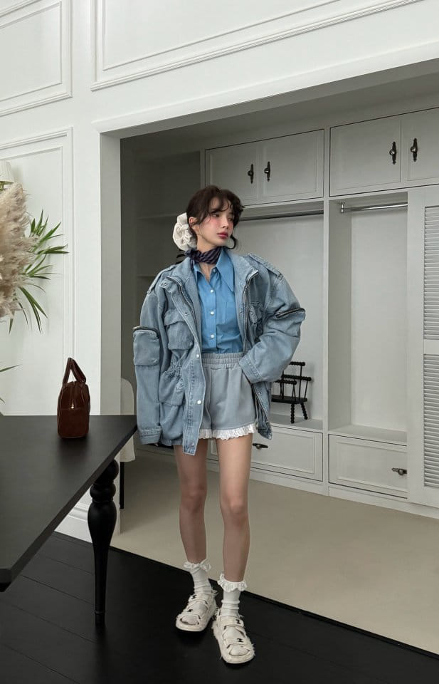Auver_Fit - Korean Women Fashion - #shopsmall - 6 Cargo Denim Jacket - 4