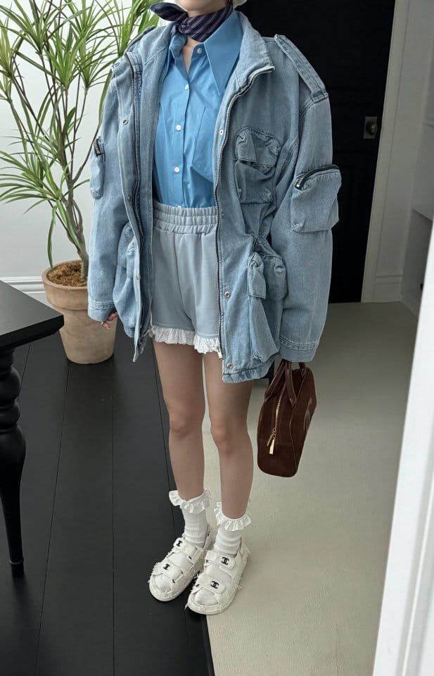 Auver_Fit - Korean Women Fashion - #womensfashion - 6 Cargo Denim Jacket - 7