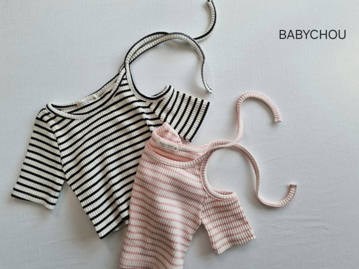 Babychou - Korean Children Fashion - #designkidswear - Hool Ribbon Tee - 2