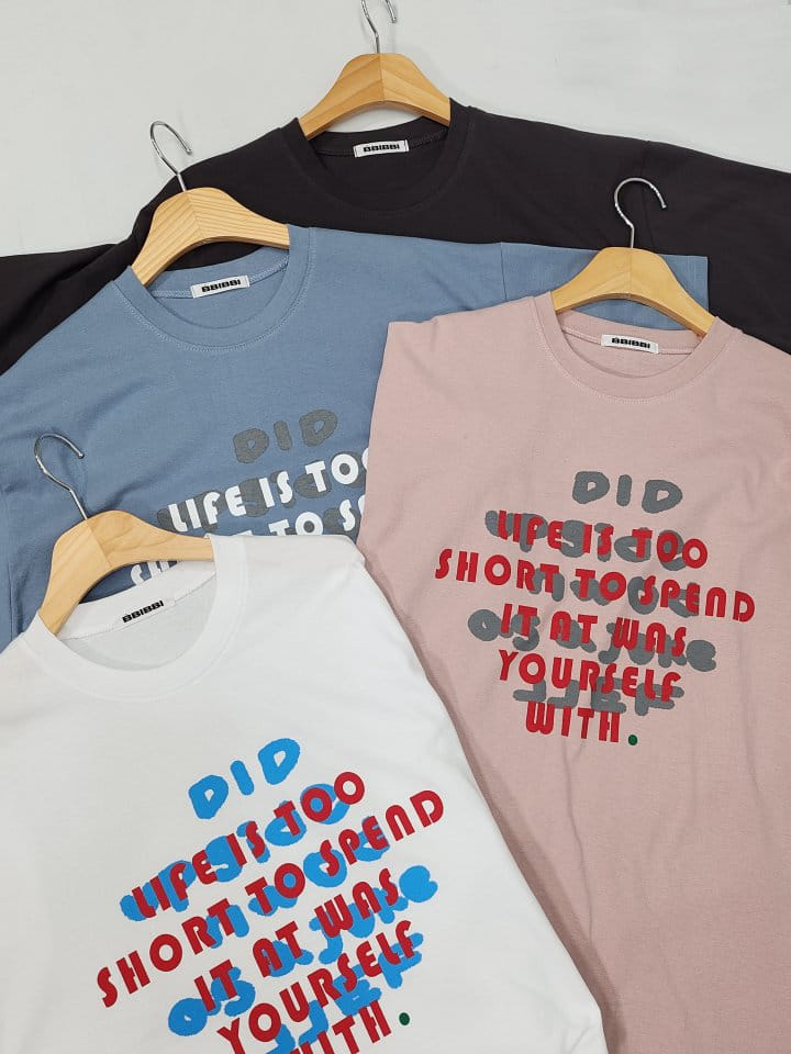 Bbibbi - Korean Women Fashion - #momslook - Life Short Sleeve Tee 