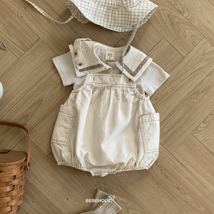 Bebe Holic - Korean Baby Fashion - #babyoutfit - Denim Pocket Body Suit - 8