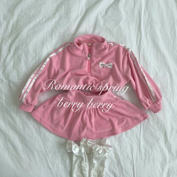 Berry Berry - Korean Children Fashion - #littlefashionista - V Terry Top Bottom Set - 2