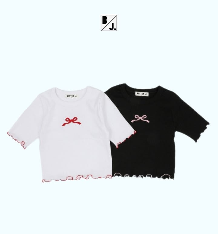 Better j - Korean Children Fashion - #kidzfashiontrend - Ribbon Terry Tee - 2