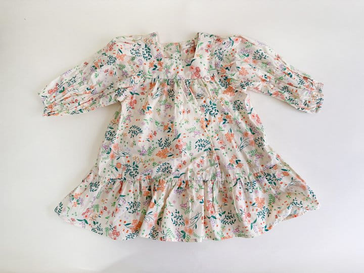 Bienvenu - Korean Children Fashion - #kidzfashiontrend - Garden Puff One-Piece  - 4
