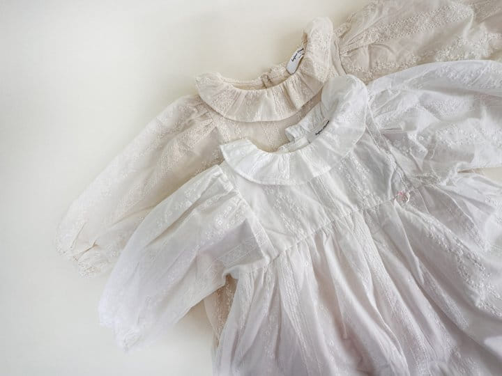 Bienvenu - Korean Children Fashion - #designkidswear - Frill Empire Jacquard One-Piece - 11