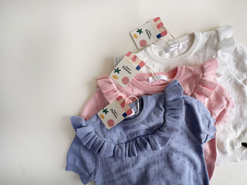 Bienvenu - Korean Children Fashion - #kidzfashiontrend - Frill Short Sleeve Knit  - 6