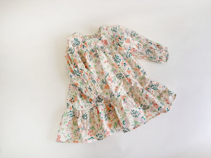 Bienvenu - Korean Children Fashion - #kidzfashiontrend - Garden Puff One-Piece  - 3