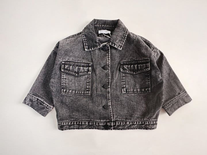Bienvenu - Korean Women Fashion - #momslook - Black Jeans Jacket - 2