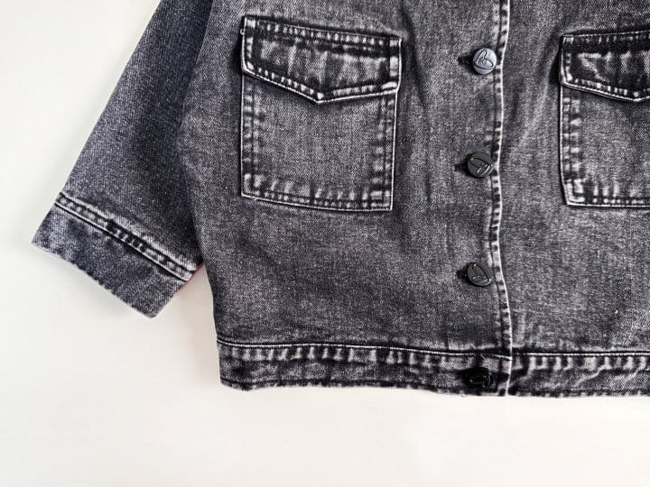 Bienvenu - Korean Women Fashion - #womensfashion - Black Jeans Jacket - 5