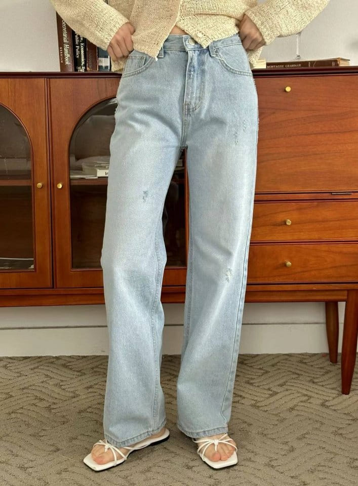 Binus - Korean Women Fashion - #momslook - Washing Denim Pants