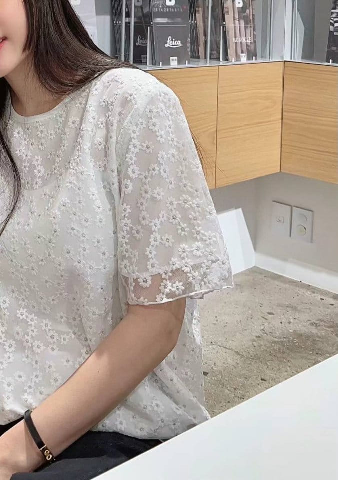 Binus - Korean Women Fashion - #momslook - Daisy Lace Top  - 2