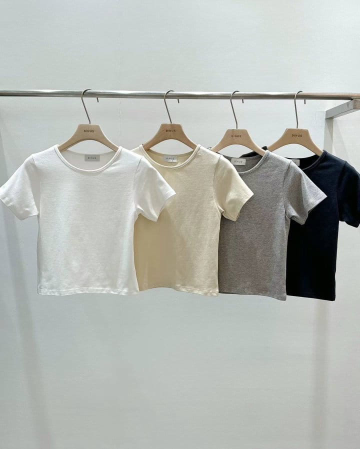 Binus - Korean Women Fashion - #momslook - Slim Basic Tee