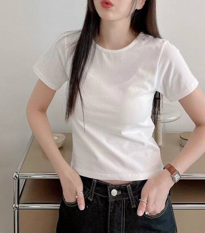 Binus - Korean Women Fashion - #momslook - Slim Basic Tee - 7